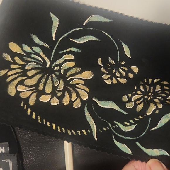 Patricia Wolf Black Leather Painted Vest - Picture 3 of 11